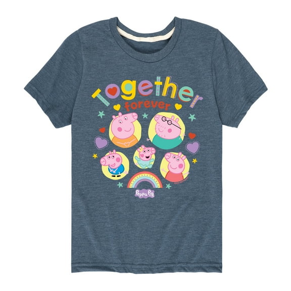 Peppa Pig - Together Forever - Kids Youth Short Sleeve Graphic T-Shirt