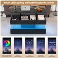 thumbnail image 4 of Noble House Modern Coffee Table with LED & Hydraulic Lift Hidden Storage,Multifunctional Table for Living Dining Office,Black, 4 of 18