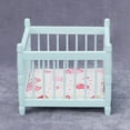thumbnail image 3 of Cuna de madera para bebé Dollhouse Furniture, escala 1/12, con cama rosa, 3 of 3