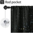 thumbnail image 3 of Outer Space Galaxy Window Curtain for Bedroom 52 x 84 Inch Rod Pocket Long Wide Kids Nebula Universe Stars Starry Psychedelic Planet Home Living Room Treatment Set of 2 Curtain Panels Drapes, 3 of 6