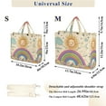 thumbnail image 2 of FORMRS Womens Corduroy Tote Bag Crossbody Shoulder Handbag with Pocket, Beige Rainbow, 2 of 7