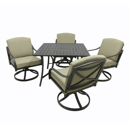 Outdoor Innovation Lido Aluminum 5 Piece Square Patio Dining Set Outdoor Innovation Lido Aluminum 5 Piece Square Patio Dining Set
