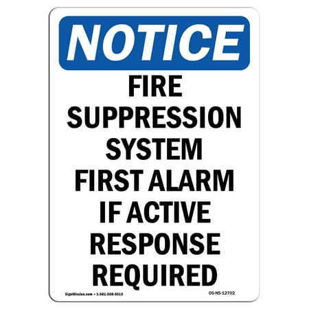 Kitchen Fire Suppression System OSHA Notice Sign - Fire Suppression System First 14
