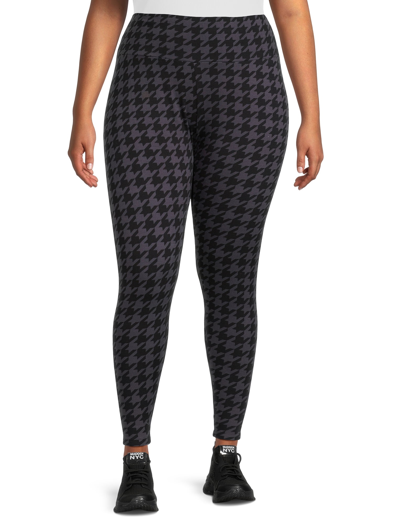 Feathers Women's and Women's Plus Size Athleisure Fleece Leggings, 2-Pack, Sizes S-5X