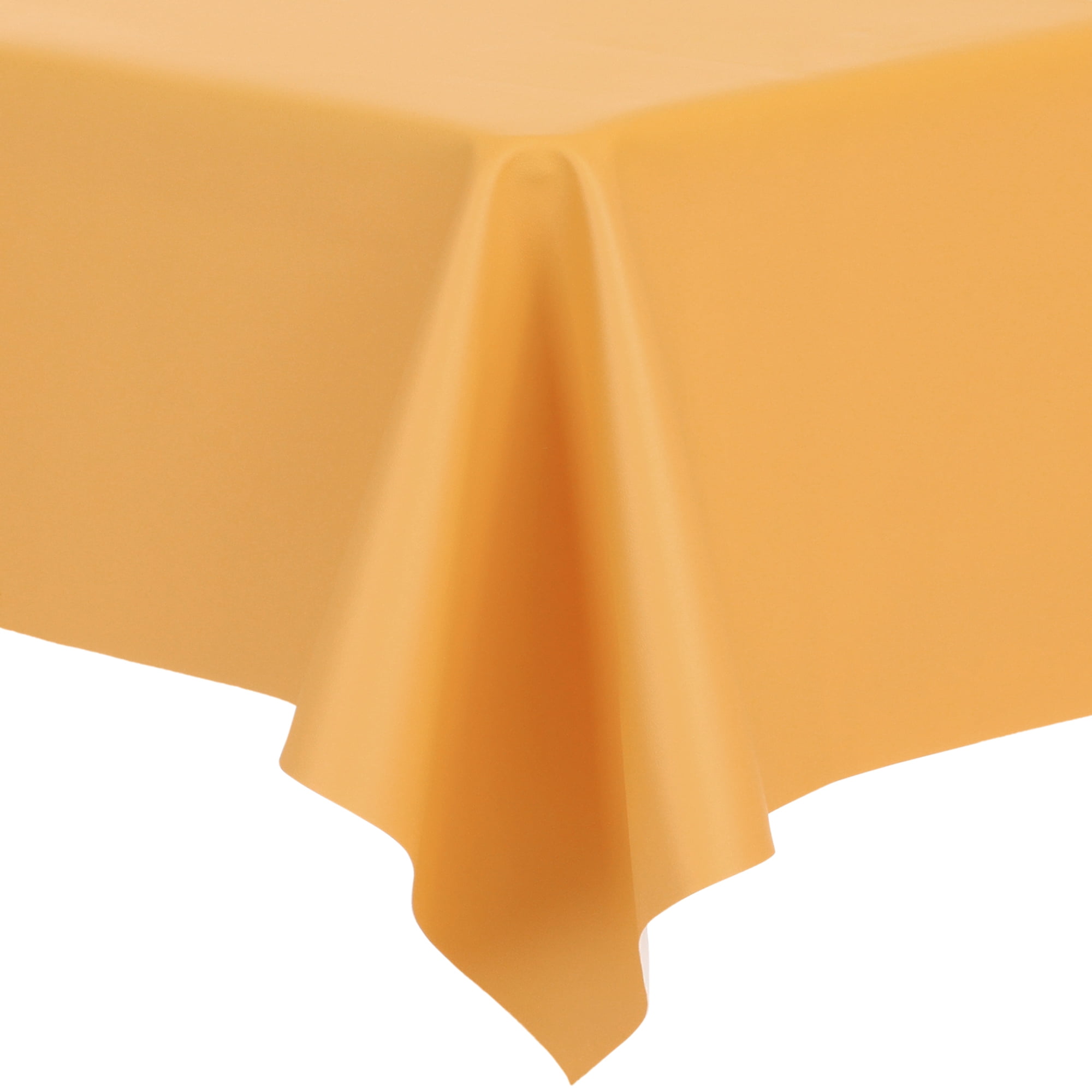 Unique Bargains Rectangle Water Resistance Vinyl Table Cover Tablecloth Yellow 55"x63"