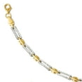 thumbnail image 5 of 10k Two Tone Gold Diamond Cut Bracelet, 5 of 11