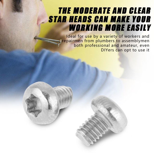 Tornillos de cabeza plana en estrella Jadeshay 50 piezas M3 Serie 304 Plata