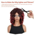 thumbnail image 5 of QUEENTAS Dreadlock Wig for Women Braided Wigs Short Curly Braid Wig Twist Wig Synthetic Red Curly Wigs for Women(Black Mix Burgundy), 5 of 10