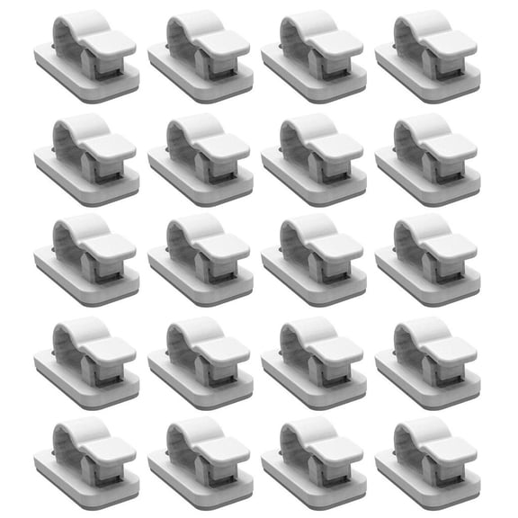 Necvior Pack Of 20 SelfAdhesive Cable Clips Holders Cord Organizers Adhesive Clamps For Easy Cable Management In Homes Office