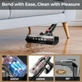 thumbnail image 5 of WAA 3-in-1 Rechargeable Stick Vacuum Strong Suction with Self-Collecting Dust Bin,Upright Vacuum for Home,Pet Hair,Hardwood & Carpets(Pink), 5 of 8