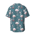 thumbnail image 4 of Goofa Elegant Flamingo Printed Men's Casual Short-sleeved Shirt,Lightweight Breathable Button-down,Summer Casual men's top,Versatile Fashion shirt-3X-Large, 4 of 7