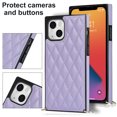 thumbnail image 6 of SaniMore for iPhone 14 Plus Magnetic Fragrant Case Support Wireless Charging, Premium PU Leather Cover Built-in Detachable Lanyard 360° All-Inclusive Shockproof Protective Shell, Purple, 6 of 8