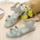 thumbnail image 1 of Sandalias planas de verano con punta abierta y cabeza redonda para mujer, sandalias decorativas de flores de viento sencillas y cómodas a la moda Retro multicolor 202335 Gao Jinjia LED, 1 of 1