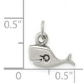 thumbnail image 2 of 925 Sterling Silver Solid Polished Oxidized Antiqued Whale Charm 9x12mm Wide Pendant Necklace for Women, 2 of 2