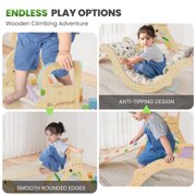 BlueWood Pikler Triangle Set Foldable Wooden Indoor 8-in-1 for Ages 6 Months to 6 Years Multicolor 150 lb Max Load 4-Piece