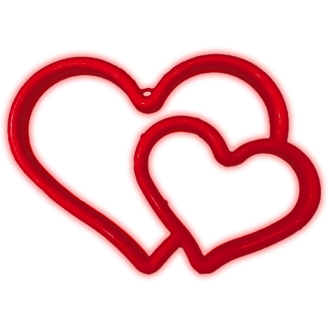Letrero LED corazón VolveRed 1Pza USB ó 3 Pilas AA 100lm Corazones Rojo Plástico y Tira de Luz LED Neón.