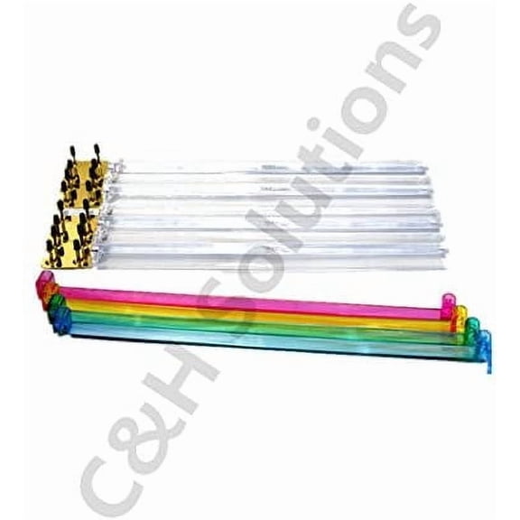 Color Acrylic Mahjong Pushers 18'' - Set of 4 and Clear Acrylic Mahjong Racks 18'' - Set of 4 (Combo)