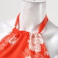 thumbnail image 5 of FhsagQ Summer Female Plus Size Winter Dress Printed Round Neck off Shoulder Mini Dress Sleeveless off Shoulder A Line Skirt Orange L, 5 of 6