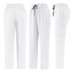 thumbnail image 3 of Ceisia Men's Solid Color V-Neck Nurse Uniform Set, Short Sleeve Scrub Top with Elastic Waist Pants for Healthcare Professionals White S Gifts, 3 of 7