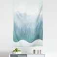 thumbnail image 1 of Blue Sky Tapestry, Continuous Wilderness Pine Trees Mountains Winter Time Snowflakes Theme, Fabric Wall Hanging Decor for Bedroom Living Room Dorm, 5 Sizes, Cadet Blue Pale Blue, by Ambesonne, 1 of 1