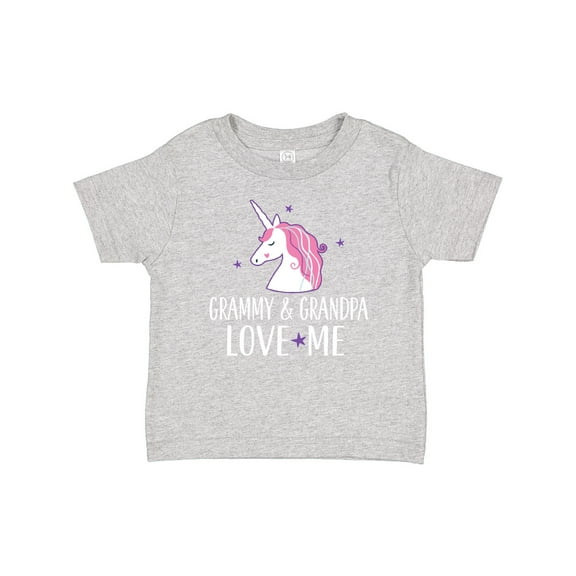 Inktastic Grammy and Grandpa Love Me Girl Unicorn Girls Baby T-Shirt