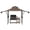 coffee, variant on 8x5 Grill Gazebo Outdoor BBQ Canopy with Adjustable Dual Side Awnings, Double Tier Vented Roof, Heavy Duty Grill Shelter with 10 Hooks & Ceiling Light Hook and 4 Led Lights for Backyard Patio,Claret