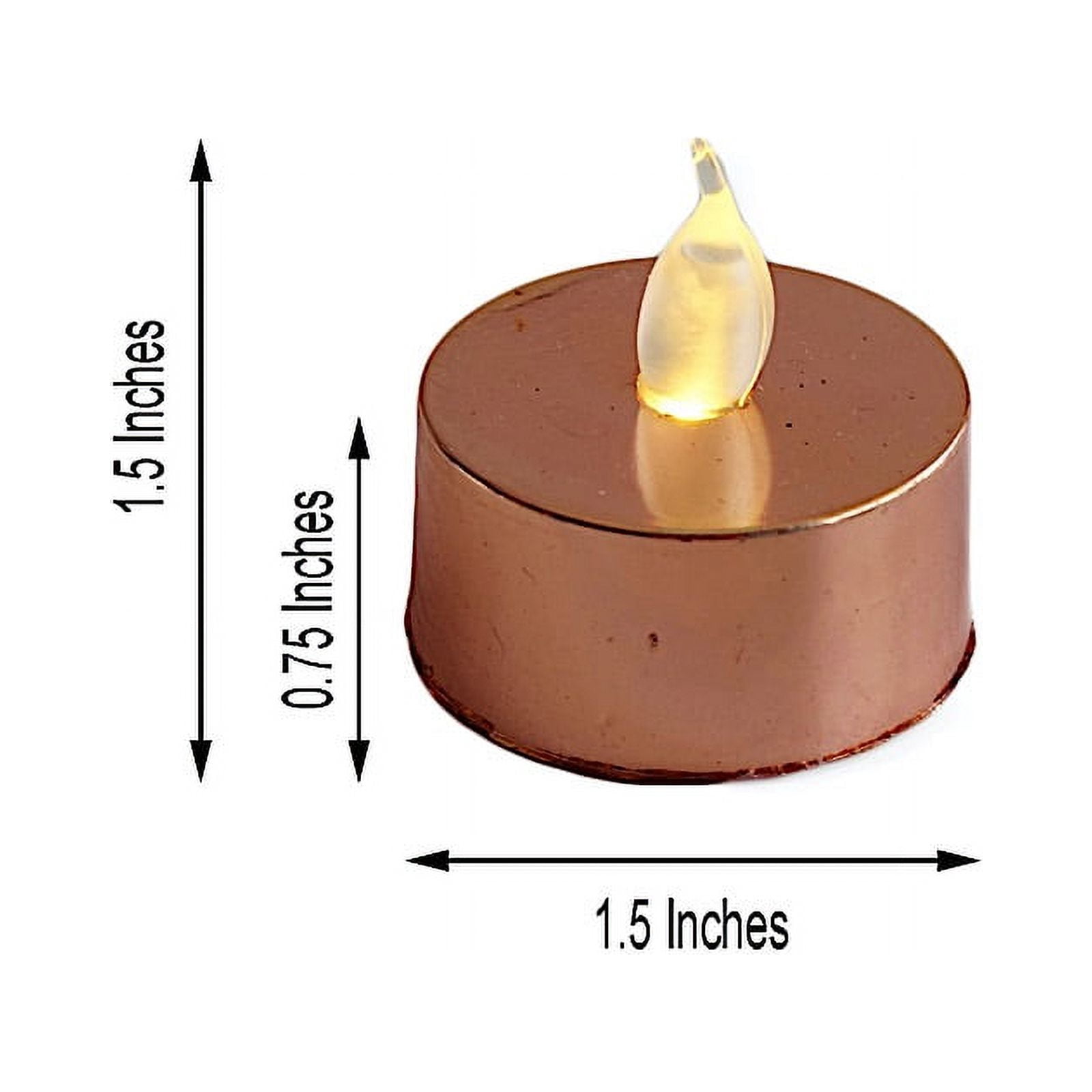 BalsaCircle 12 Metallic Rose Gold LED Battery Operated Tealight Candles Lights Wedding Centerpieces Decorations