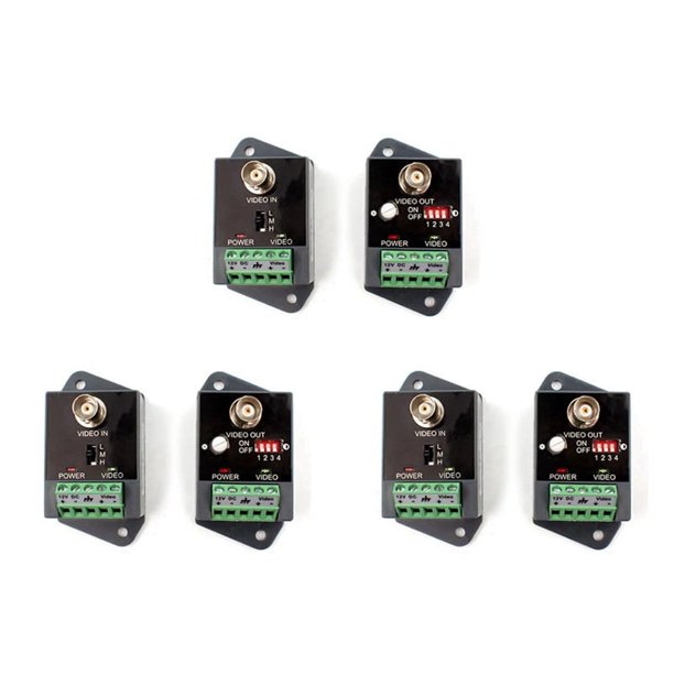 3X Balun de VíDeo Activo de un Solo Canal para Transceptor de VíDeo HD Activo CCTV HD-TVI CVI AHD