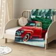 thumbnail image 2 of nygtbtfer Vintage Red Truck with Christmas Tree Blanket Xmas Tree Winter Holiday Christmas Soft Throw Blanket  Flannel Throw Blanket for All Season for Kids and Adults, 2 of 6