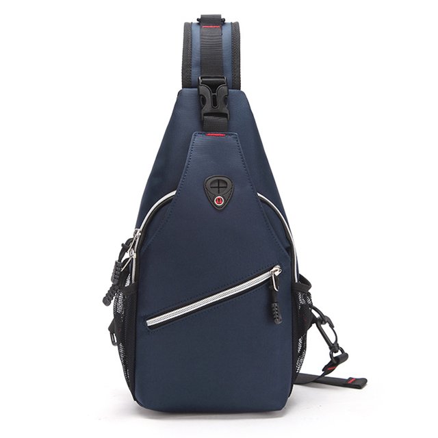 Bolso de pecho para hombre, tendencia informal a la moda, bolso mensajero ligero de gran capacidad, bolso de ciclismo de tela Oxford para hombre, azul