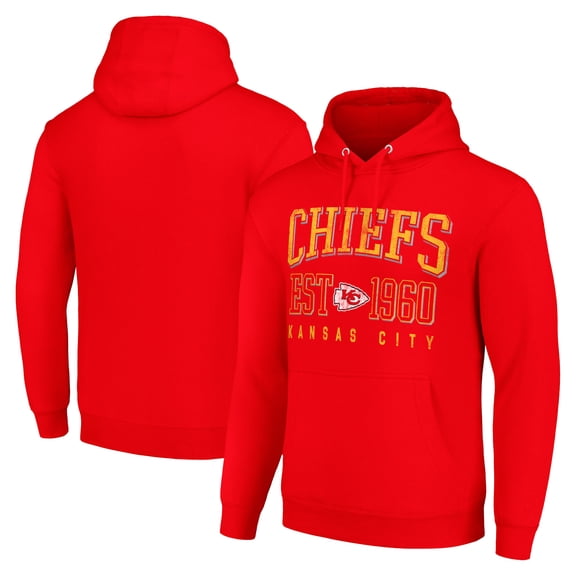 Unisex Starter Red Kansas City Chiefs Throwback Logo Pullover Hoodie