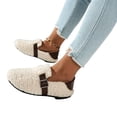 thumbnail image 5 of KEVCHE Womens Fuzzy Loafers ,Buckle Slip On Flat Cozy Winter Shoes, Plush Fleece Upper Buckle Strap Non-Slip Sole Warm Shoes ,Indoor Outdoor Casual Daily Fall Winter Shoes, 5 of 6