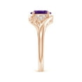 thumbnail image 3 of ANGARA Natural Oval 1.15 ct Amethyst Bypass Ring with Trio Diamond Accents in 14K Rose Gold for Women (Size-8x6mm) | February Birthstone, Anniversary, Jewelry Gift for Women | Natural Amethyst Ring, 3 of 9