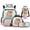 Ice Cream Capybara, variant on Aplkyhs Blue Axolotl Kids Backpack Set of 4 with Lunch Box Pencil Case Bottle Sleeve for Girls Boys Large Capacity Lunch Bag for Teens Elementary Middle School
