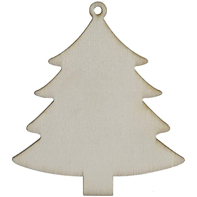  Large Size 7inch Wooden Christmas Ornaments to Paint 10PCS, DIY  Blank Unfinished Bell Shape Wood Ornament for Crafts Hanging Decorations