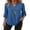 Deep Sky Blue, variant on WIHOLL Women Blouses V Neck T Shirts 3/4 Length Sleeve Cuff Tab Buttons Tunic Tops for Business Casual Outfits