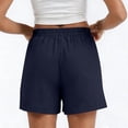 thumbnail image 5 of Only Moment Shorts for Women Blended Fabric Summer Casual Elastic High Waisted Wide Leg Cute Dressy 2026 Vacation Beach Clothes Swim Shorts Wowomen Navy,M, 5 of 6