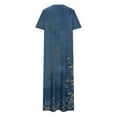 thumbnail image 4 of Ovzne Robes Grande Taille pour Femmes Rondes Robe Femme Couleur Unie Ample Décontractée Mode Robe à Manches Longues Robe à Col Manches Longues Robe d'Été Imprimée à Manches Longues Liquidation, 4 of 7