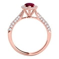 thumbnail image 3 of Mauli Jewels Rings for Women 0.80 Carat Elegant Look Diamond And Marquise Shape Created Created Ruby Ring 4-prong 10k Rose Gold, 3 of 7