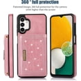 thumbnail image 3 of for Samsung Galaxy A13 Crossbody Wallet Case for Women, Bling Glitter PU Leather Phone Case with RFID Blocking Card Holder Cover for Samsung Galaxy A04S /A13 SZ Rose Gold, 3 of 9