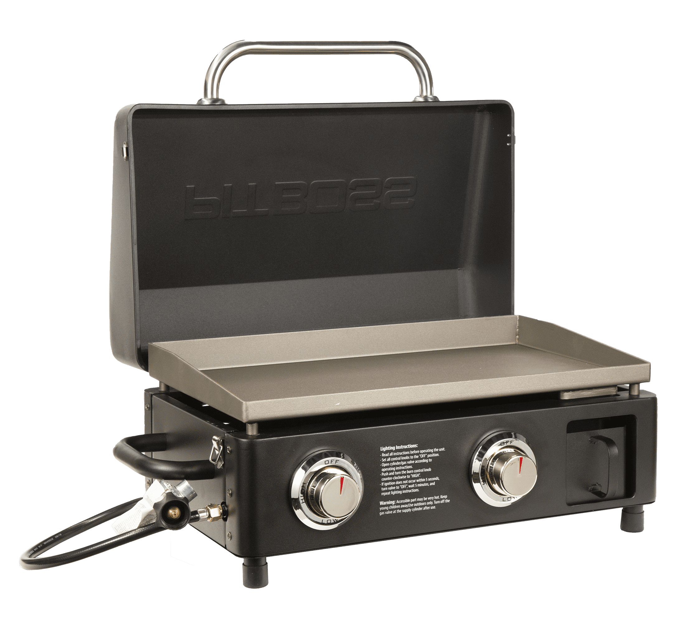 Pit Boss 10762 77 Inch Portable Gas Griddle with 753 sq. in. Cooking Area,  62,000 BTU, 5 Gas Burners, Built-In Side Shelves, 2-Side Handles, Push And  Turn Ignition, and Pre Seasoned Griddle Top