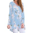 thumbnail image 1 of asdoklhq Blouses for Women Clearance $5,Women Summer Plus Size Casual V-Neck Loose Printed Long Sleeve Tops Women Blouse, 1 of 8