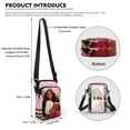 thumbnail image 6 of HELLHERO Heart-Shaped Red Ribbon Pattern Breast Cancer Theme Double-layer Shoulder Bags 2 Zippers for Daily Use, 6 of 7