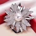 thumbnail image 4 of Brooch Pin Flower Twist Shape Sparkling Rhinestones Imitation Pearls Decor Scarf Buckle Sweaters Collars Hats Bags Coats Scarves Accessory, 4 of 8