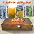 thumbnail image 6 of Outdoor Propane Fire Pit Table - CSA/ETL Certified Safe 50,000 Pulse Ignition Weatherproof Square Propane Gas Fire Table - Adjustable Flame, Thermocouple - PVC Cover, Lava Rock - SereneLife SLCNX76, 6 of 8