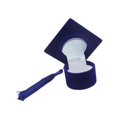 thumbnail image 3 of Fashion Doctor Hat Shape Caja de aretes de almacenamiento de joyas Regalo de graduación azul, 3 of 8