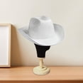thumbnail image 2 of Cowboy Hat Blinking Wo Denim Hat Cowgirl Hat Western Cowboy Hat Fashion Wo Sparkly Blinking Denim Hat Sun Hat Princess Bridal Cowgirl Hat Western Hat for Carnival Accessories White, 2 of 8