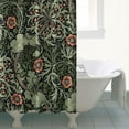 thumbnail image 5 of Extra Long Boho Shower Curtain 72x84 Inches - Vintage Floral & Tropical Leaves Pattern, Waterproof Bohemian Bathroom Decor with 12 Hooks, Tribal Rustic Style, 5 of 5