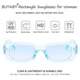 thumbnail image 4 of BUTABY Gafas de sol rectangulares para mujer, gafas de conducción retro de los años 90, marco cuadrado estrecho, protección UV400, 4 of 6