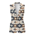 thumbnail image 2 of Uorisanigo Blue Western Aztec Womens Vest with Pockets Sleeveless Womens Waistcoat Vest Lightweight Button Down Vests Blazer Fashion Size XL, 2 of 7